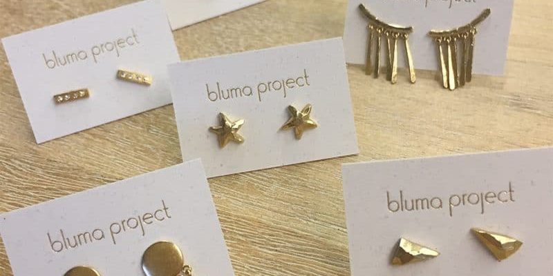 Bluma Project earring card samples.